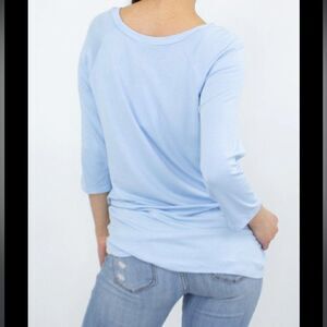 Lisa Todd Light Blue Luxury Pima Cotton 3/4 Sleeves
Tunic Top Size 3X